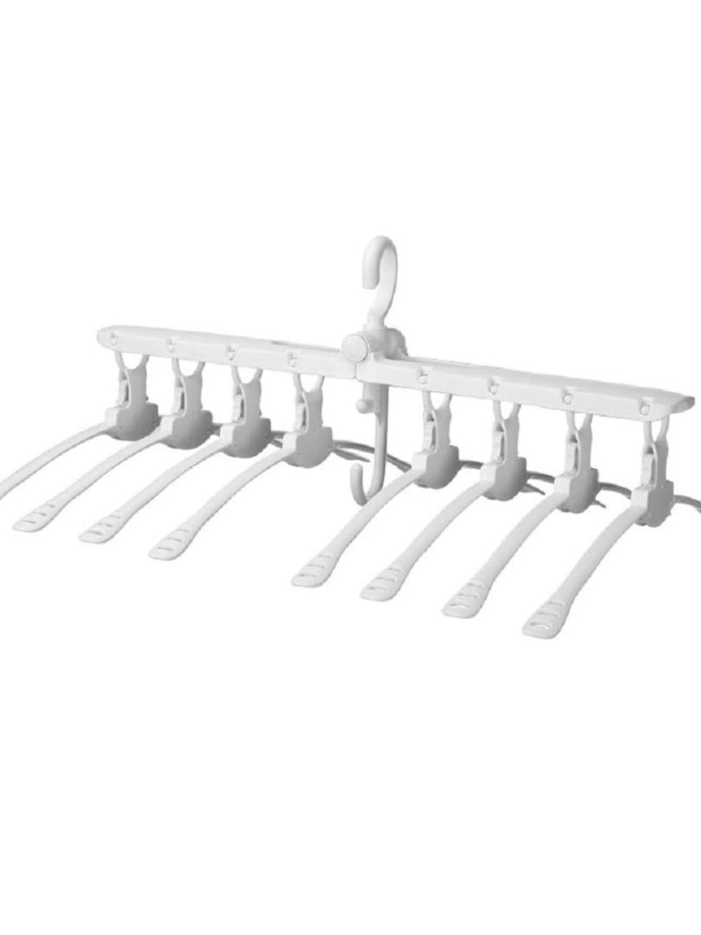 Multi-Clip Foldable Drying Hanger in White